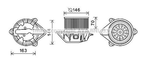 Вентилятор отопителя салона Renault Master Opel Movano 1,9D 2,2D 2,5D 2,8D 01> AC+ AVA AVA COOLING RT8577