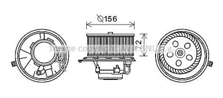 Вентилятор опалювача салону Renault Laguna II AC+/- AVA AVA COOLING RT8581