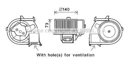 Вентилятор салону AVA COOLING RT8594
