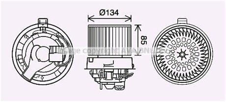 Вентилятор отопителя салона Renault Logan (12-), Sandero (12-) AVA AVA COOLING RT8635