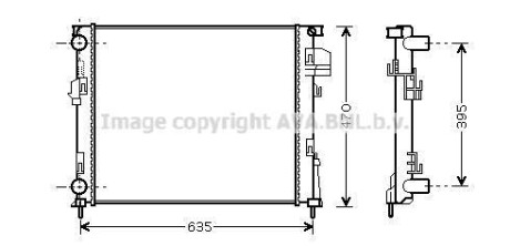 Радіатор, Система охолодження двигуна AVA COOLING RTA2303 (фото 1)