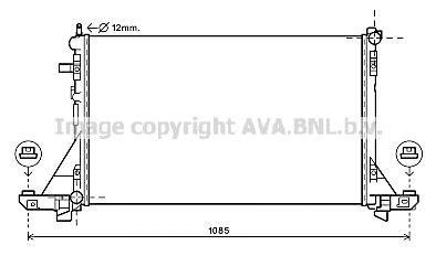 Радиатор охлаждения двигателя Renault Master III 2,3d 10>, AVA COOLING RTA2560