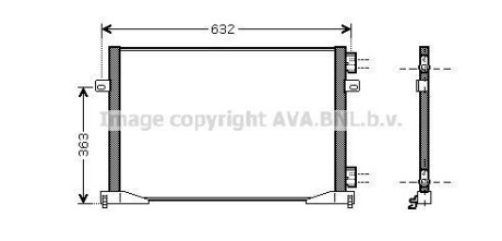 Радіатор кондиціонера Renault Traffic 1,9 DCI 01>07 AVA AVA COOLING RTA5339 (фото 1)