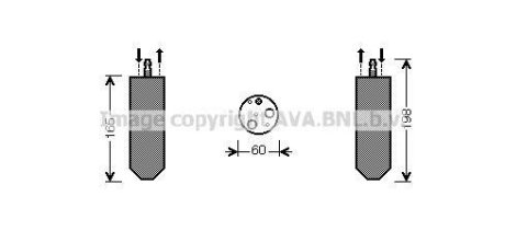 Осушитель кондиционера Renault Duster 1,6i 10> AT, Logan 1,5d 1,6i 07> AVA AVA COOLING RTD364