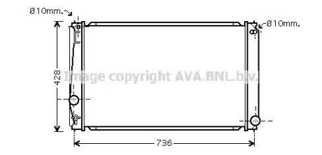 Радиатор охлаждения двигателя Toyota Rav4 2,0i 2,5i 08>12, 12> AT AC+/-, AVA COOLING TO2419