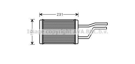 Радіатор опалювача салону Toyota Hiace IV 98>05, Hiace V 05>19 AVA COOLING TO6326