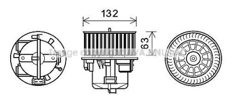 Вентилятор отопителя салона Volvo XC60 XC70 S60 II V60 V70, Land Rover Freelander. AVA COOLING VO8178