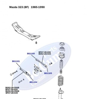 Сайлентблок поперечного важеля задньої подвески внутрішній Mazda 323/626 BELGUM PARTS BG1100