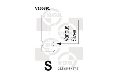 Клапан двигателя BGA V165391