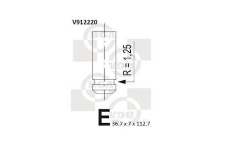 Клапан впуск. BERLINGO/PARTNER 1.1/1.4i 96- BGA V912220