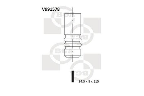 Клапан випуск. Doblo 1.9JTD/MJTD 01- BGA V991578