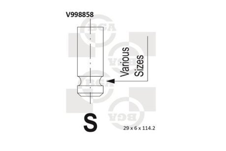 Клапан двигателя BGA V998858