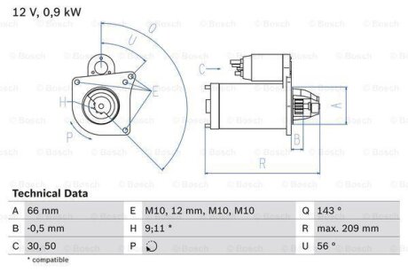 Стартер BOSCH 0986018860