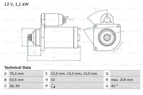 Стартер BOSCH 0986020240