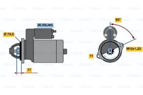 Стартер BOSCH 0986021530