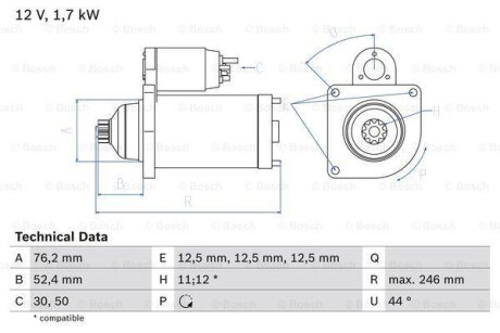 Стартер BOSCH 0986024100