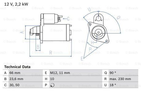 Стартер BOSCH 0986025400