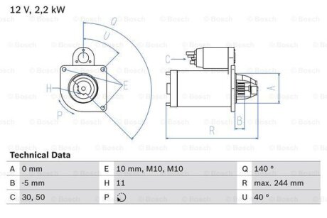 Стартер BOSCH 0986026260