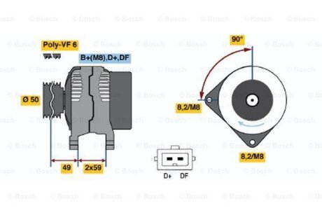 Генератор BOSCH 0986041300