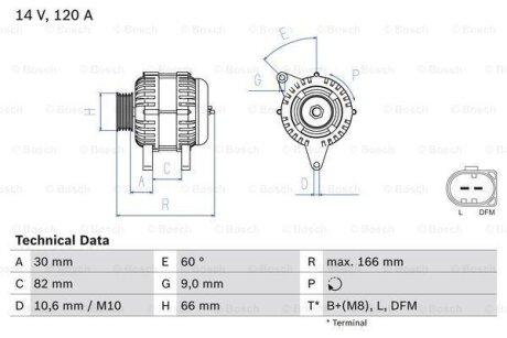 Генератор BOSCH 0986044330