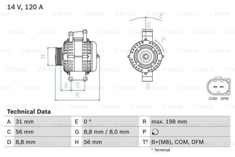 Генератор BOSCH 0986045380
