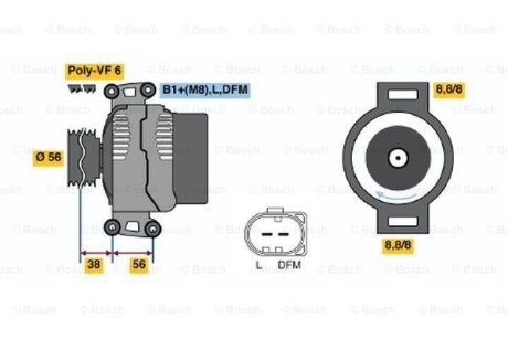 Генератор BOSCH 0986046180