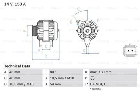 Генератор BOSCH 0986046240