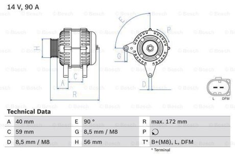 Генератор BOSCH 0986047250
