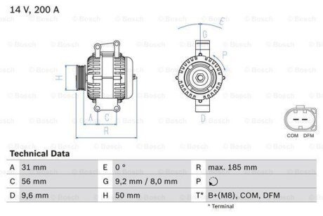 Генератор BOSCH 0986048550