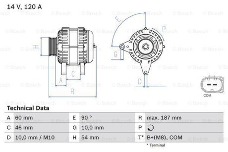 Генератор BOSCH 0986080350