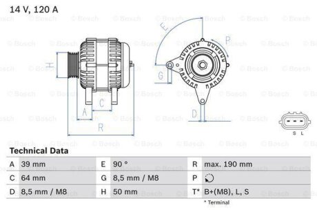 Генератор BOSCH 0986082440