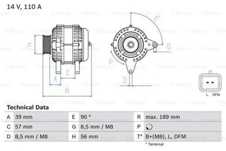 Генератор BOSCH 0986083440