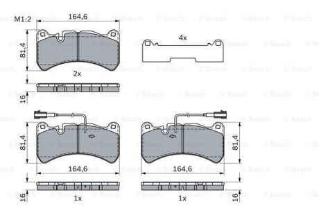 Комплект гальмівних колодок BOSCH 0986424104