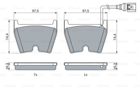 Комплект гальмівних колодок BOSCH 0986424613