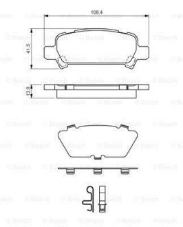 Комплект тормозных колодок из 4 шт. дисков BOSCH 0986424650