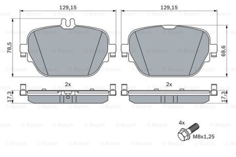 Комплект гальмівних колодок BOSCH 0986424858