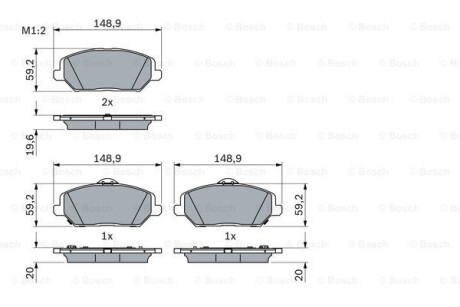 Колодки тормозные дисковые (комплект 4 шт.) BOSCH 0986424862