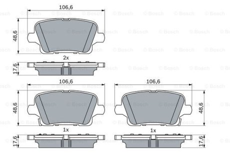 Гальмівні колодки дискові BOSCH 0986424872