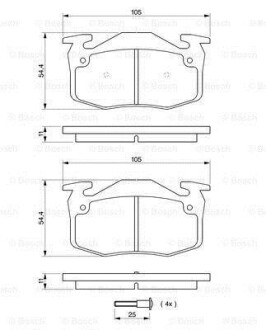 ДИСКОВI КОЛОДКИ ЗАДНI BOSCH 0986461149