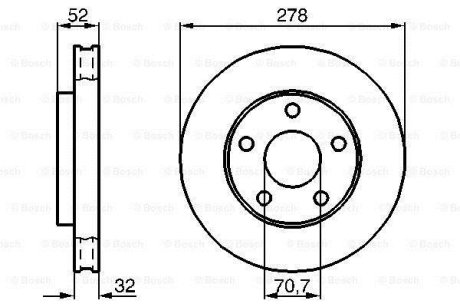 ДИСК ГАЛЬМIВНИЙ ПЕРЕДНIЙ BOSCH 0986478486