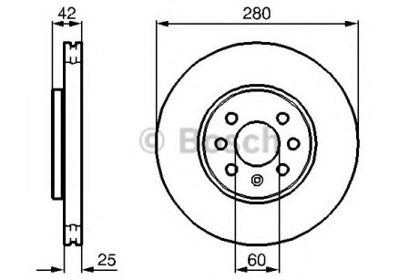 Диск тормозной передний COATED BOSCH 0 986 479 B68