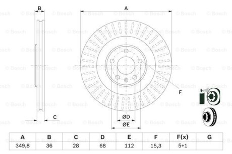 Тормозной диск AUDI/VW A6/A8/E-Tron/Q7/Q8/Touareg \'\'R \'\'17>> BOSCH 0986479E41