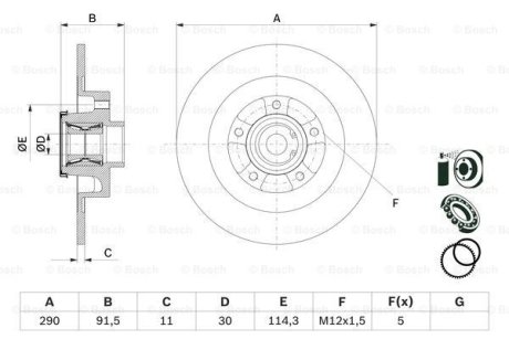 Тормозной диск BOSCH 0986479F42