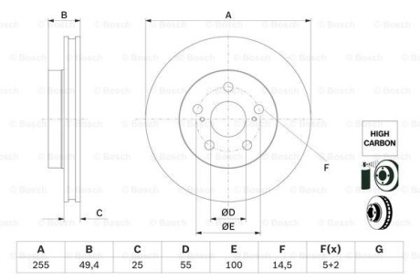 Диск тормозной BOSCH 0 986 479 F72