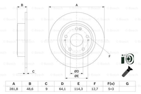 Диск тормозной BOSCH 0986479F76