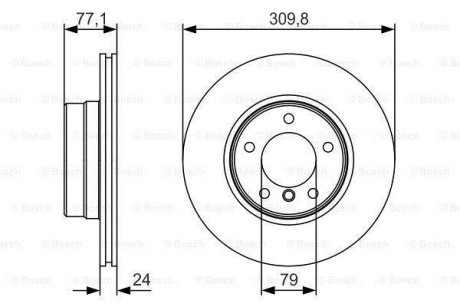 Диск гальмівний BMW E60 520i/525d \'\'F PR2 BOSCH 0986479S29