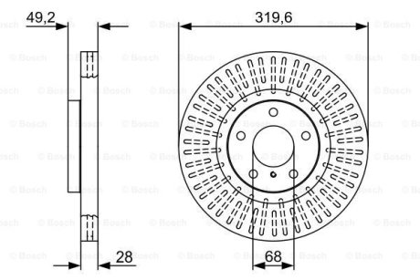 Диск гальмівний INFINITI/NISSAN FX35/FX/Maxima \'\'F \'\'3,5-4,5 \'\'02-08 BOSCH 0986479V60