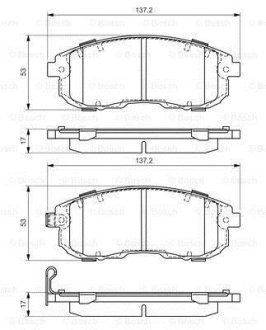 Колодки гальмівні дискові SUZUKI/NISSAN SX4,Tiida,Juke,Cube 1,5-1,9 06- BOSCH 0986494337