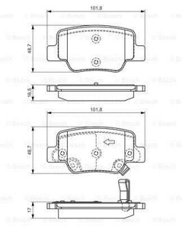 ДИСКОВI КОЛОДКИ ЗАДНI BOSCH 0986494404