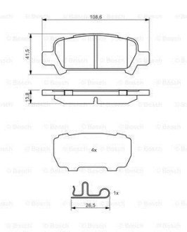 Колодки тормозные дисковые Subaru Forester SF, SG, Impreza "R BOSCH 0986494445